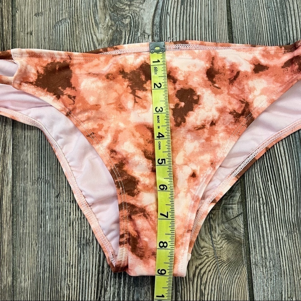 XHILARATION Pink Tie Dye Bikini Bottoms Ruched Swim Bottoms Cheeky NWOT - Picture 10 of 10